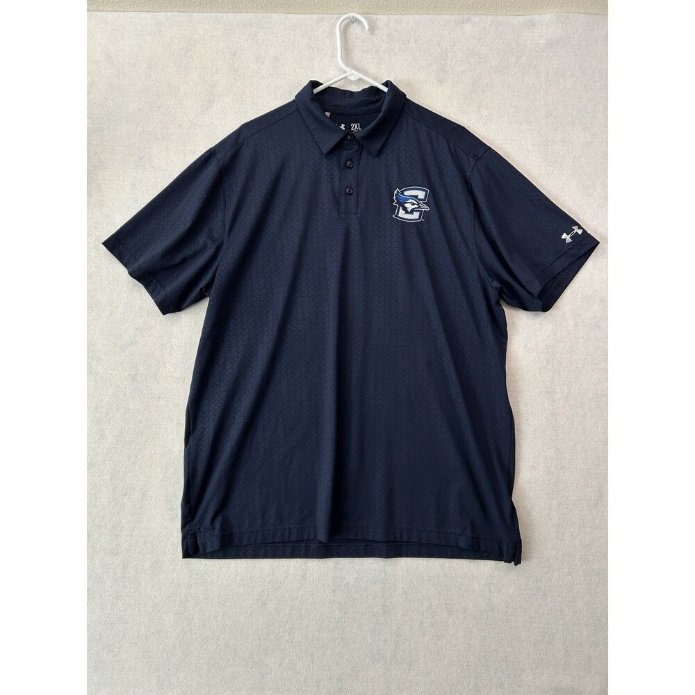 Under Armour Creighton Bluejays Polo Shirt Mens 2XL Navy coldblack HeatGear